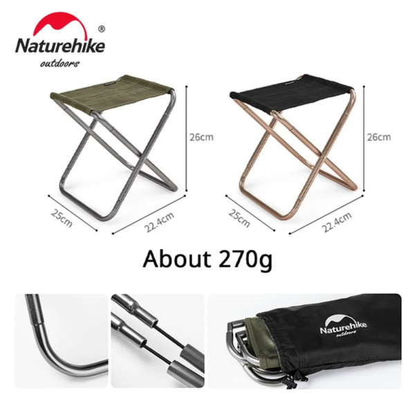Стілець складаний Naturehike Easy Wild NH17Z012-L, зелений - фото №3