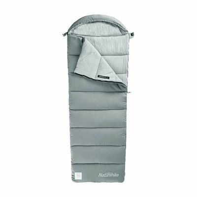 Спальник з капюшоном із звичайним мішком для зберігання Naturehike M400 CNK2350WS023, (1°C), правий, сірий - фото
