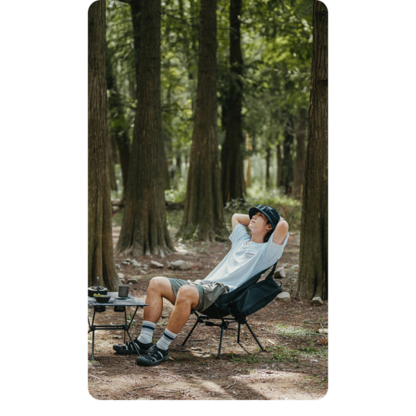 Крісло складане Naturehike Clamshell 001 Triangle Folding Moon Chair, чорний - фото №12