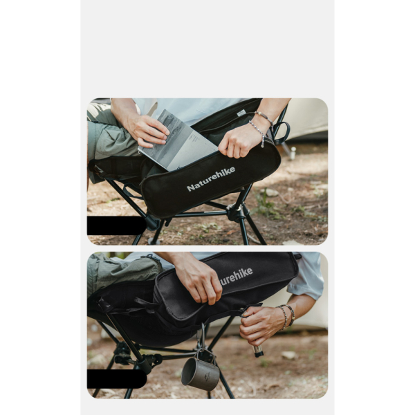 Крісло складане Naturehike Clamshell 001 Triangle Folding Moon Chair, чорний - фото №5