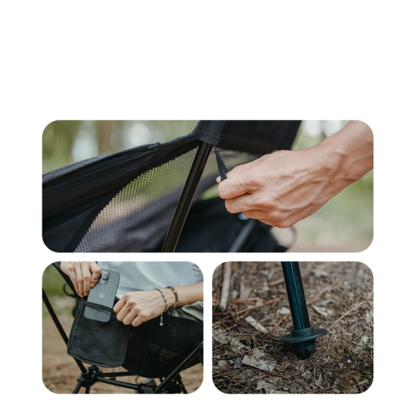 Крісло складане Naturehike Clamshell 001 Triangle Folding Moon Chair, чорний - фото №18