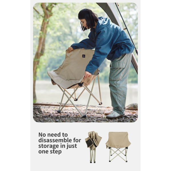 Стілець складаний Naturehike Stellaluna T01 CNH23JU13002, L, бежевий - фото №11