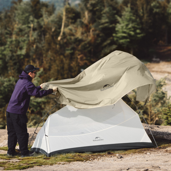 Намет надлегкий двомісний Naturehike Cloud Up Pro CNK2350WS020, 20D, пісочний - фото №10
