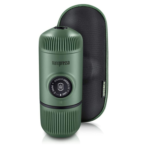 Портативна еспресо-кавоварка Wacaco Nanopresso зелена з чохлом - фото