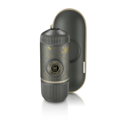 Портативна еспресо-кавоварка Wacaco Nanopresso темно-сіра з чохлом - фото