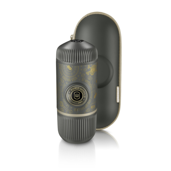 Портативна еспресо-кавоварка Wacaco Nanopresso темно-сіра з чохлом - фото