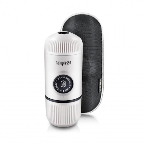 Портативна еспресо-кавоварка Wacaco Nanopresso біла з чохлом - фото