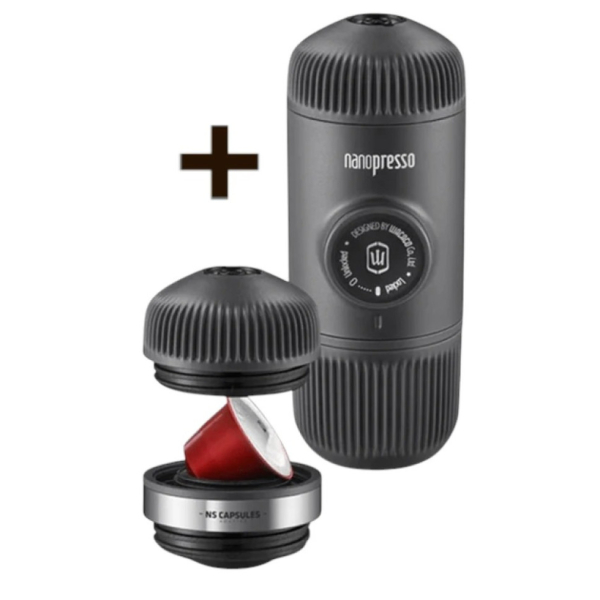Портативна еспресо-кавоварка Wacaco Nanopresso+ з адаптером для капсули - фото