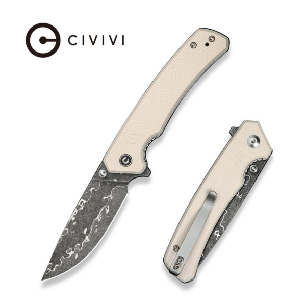 Ніж складаний туристичний Civivi Merit, (8.3 см) Damascus / G10 сірий - фото №10