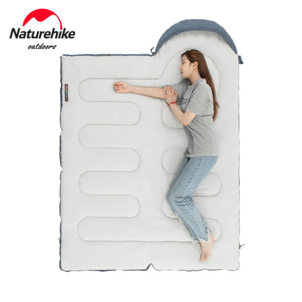 Спальник з капюшоном та закругленим дном Naturehike Y150 NH21MSD08 правий, темно-блакитний - фото №2