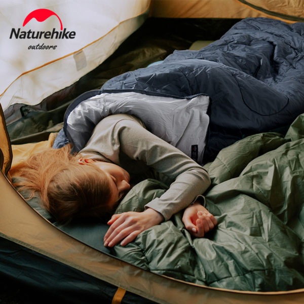 Спальник з капюшоном та закругленим дном Naturehike Y150 NH21MSD08 правий, темно-блакитний - фото №4
