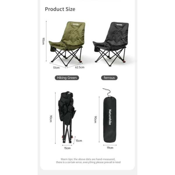 Стілець складаний Naturehike CNK2450JJ020, оливковий зелений - фото №9