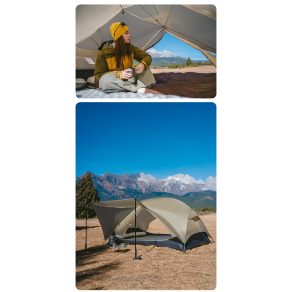 Намет двомісний ультралегкий Naturehike Mongar UL CNK2550WS016, коричневий - фото №8