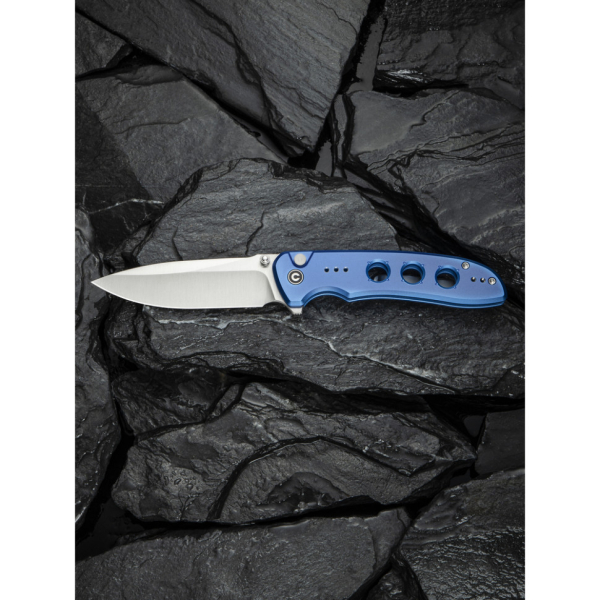 Ніж складаний туристичний Civivi Hyperpulse, (8.9 см) 14C28N / Aluminum синій - фото №17