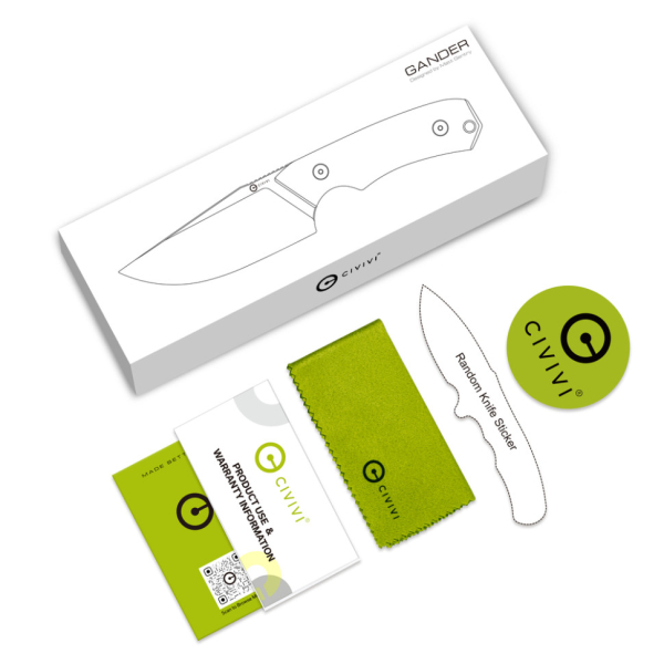 Ніж фіксований тактичний Civivi Gander, (9.2 см) 14C28N / Micarta чорний - фото №10