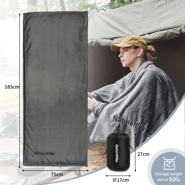 Підкладка для спального мішка Naturehike CNK2450WS024, фліс, графіт - фото №2