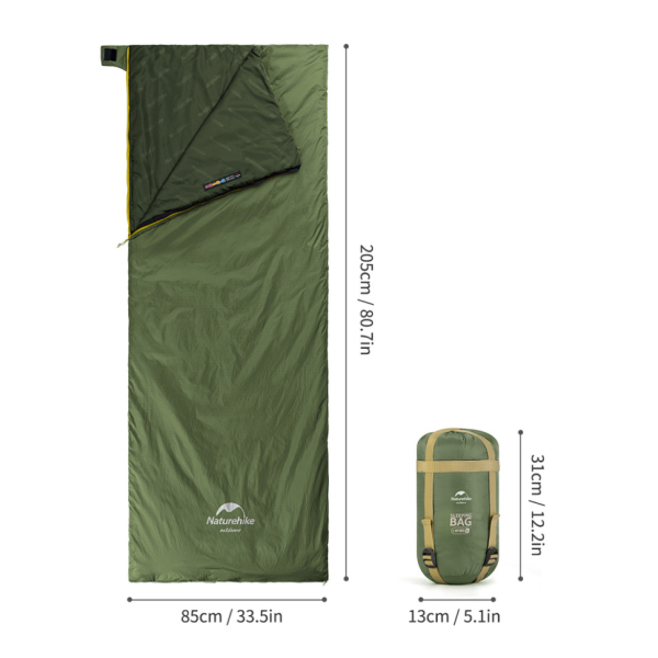Спальний мішок Naturehike LW180 Mini NH21MSD04, правий, XL, темно-зелений - фото №2