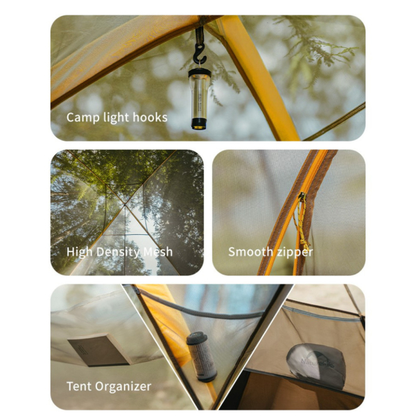 Намет шестимісний Naturehike, KOTA 6, CNK2450WS031, 75D, світло-коричневий - фото №6