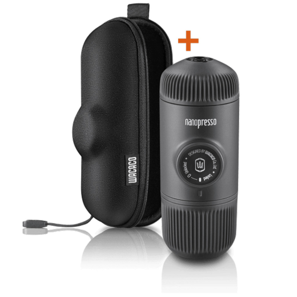 Портативна еспресо-кавоварка Wacaco Nanopresso сіра з чохлом - фото