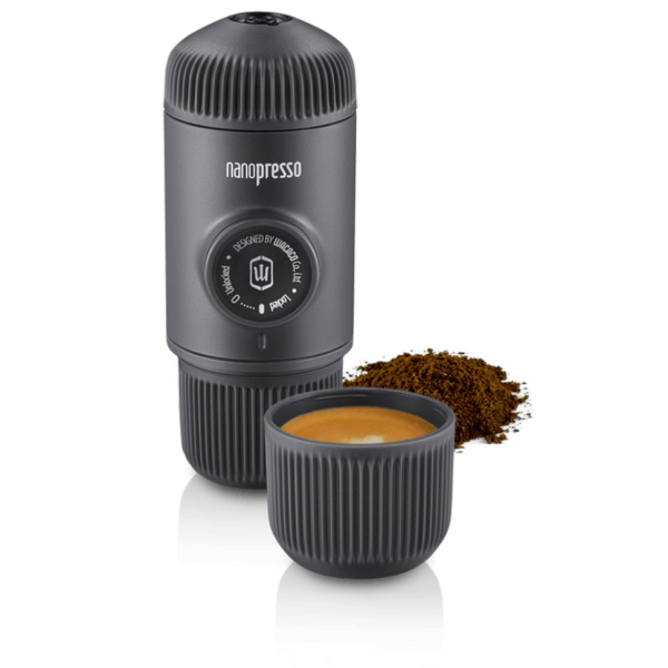 Портативна еспресо-кавоварка Wacaco Nanopresso сіра з чохлом - фото №2