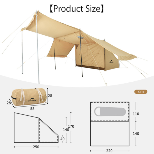 Намет одномісний із тентом Naturehike CNK2450WS026, коричневий - фото №3