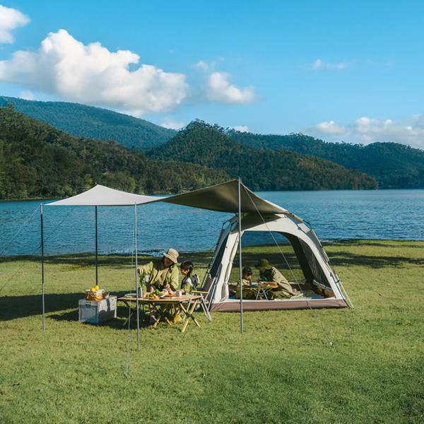 Намет чотиримісний із тентом автоматичний Naturehike Ango CNK2550WS010, коричневий - фото №4