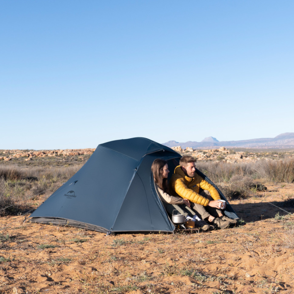 Намет надлегкий тримісний з футпринтом Naturehike Cloud Up 3 UL NH18T030-T-T, 20D, темно-синій - фото №3
