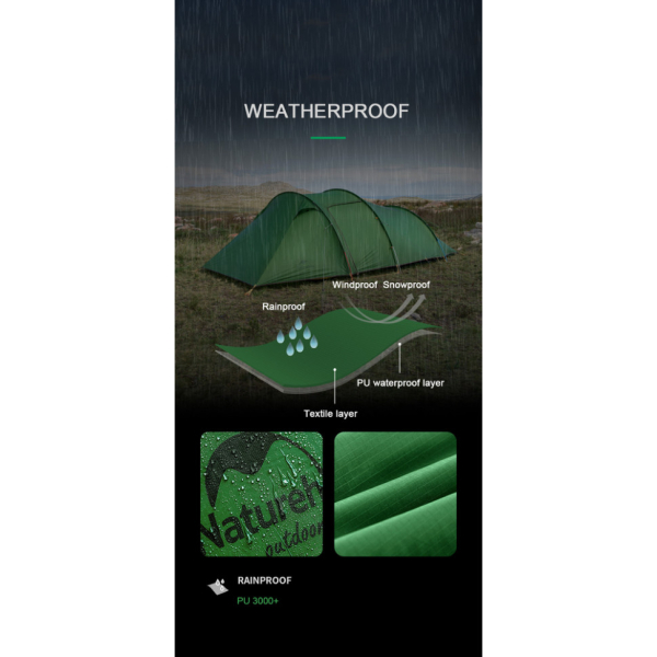 Намет тримісний Naturehike Opalus, UL, NH17L001-L, світло-зелений - фото №4