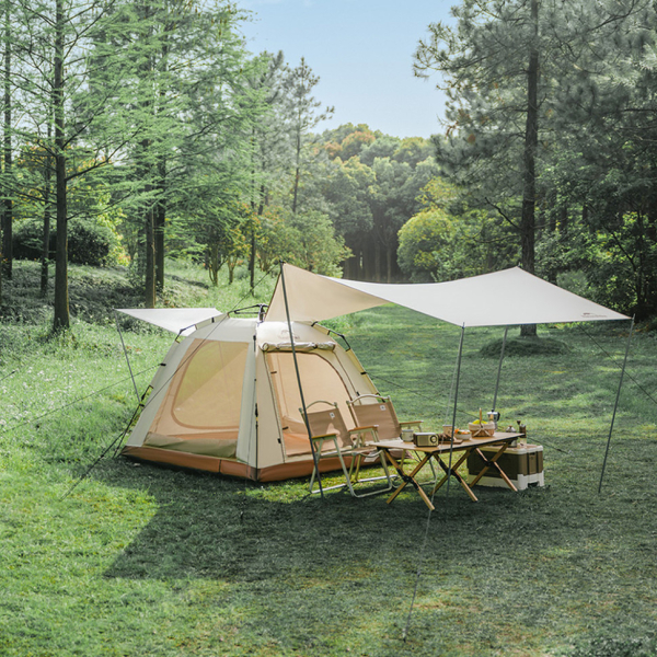 Намет тримісний автоматичний із тентом Naturehike Ango Picnic CNK2450WS021, коричневий - фото №4