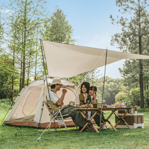 Намет тримісний автоматичний із тентом Naturehike Ango Picnic CNK2450WS021, коричневий - фото №11