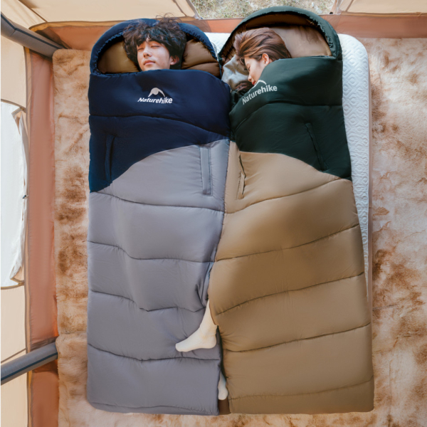 Спальник з капюшоном Naturehike Sunny Day PL02 U450 CNK2550WS028, (3,9°C), правий, коричнево-зелений - фото №6