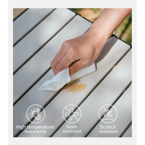 Складаний стіл Naturehike Simple Star T01 CNK2550JJ018, 89х60 см, вуглецева сталь, бежевий - фото №4