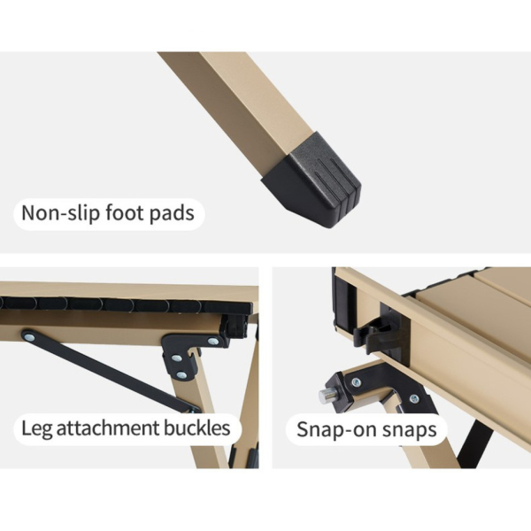 Складаний стіл Naturehike Simple Star T01 CNK2550JJ018, 89х60 см, вуглецева сталь, бежевий - фото №7