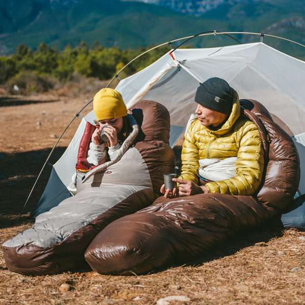 Спальник з натуральним пухом Naturehike Snowbird CNK2550WS014, p-р L, темно-коричневий 400 г - фото №6