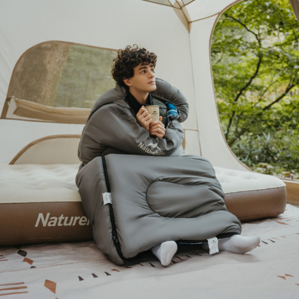 Спальний мішок з капюшоном Naturehike Clear Sky HL500 CNK2450WS042, сірий - фото №9