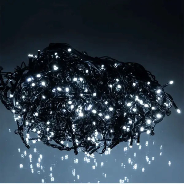 Новорічна гірлянда вулична Бахрома 36 м 600 LED чорний провід Білий 36МBW - фото №6