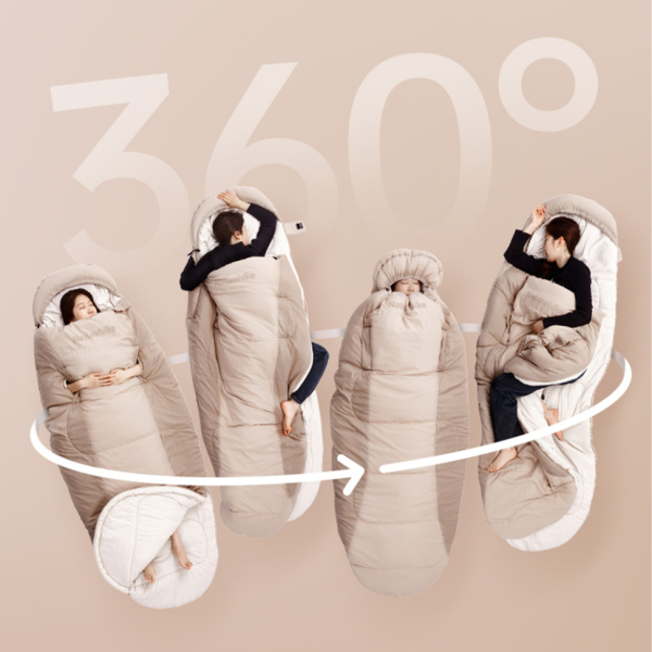 Спальний мішок овальний Naturehike PS200 CNK2350WS026, бежевий - фото №5