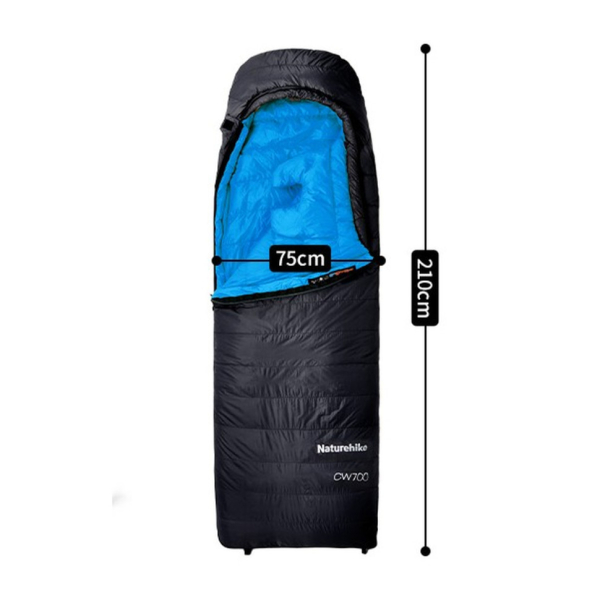Спальник з натуральним пухом Naturehike CW700 CNK2450WS048, p-р M, чорно-блакитний - фото №3