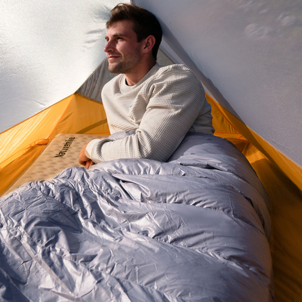 Спальник з натуральним пухом Naturehike CW700 CNK2450WS048, p-р L, чорно-блакитний - фото №7