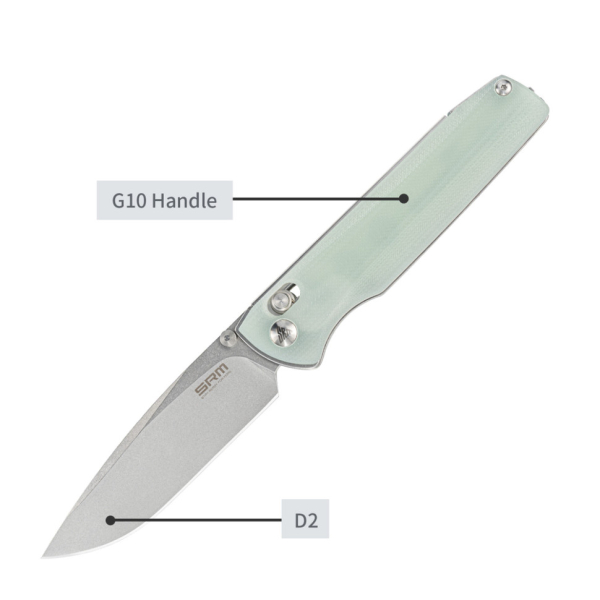 Ніж складаний SRM Terrier 258L-GC, напівпрозорий зелений - фото №11