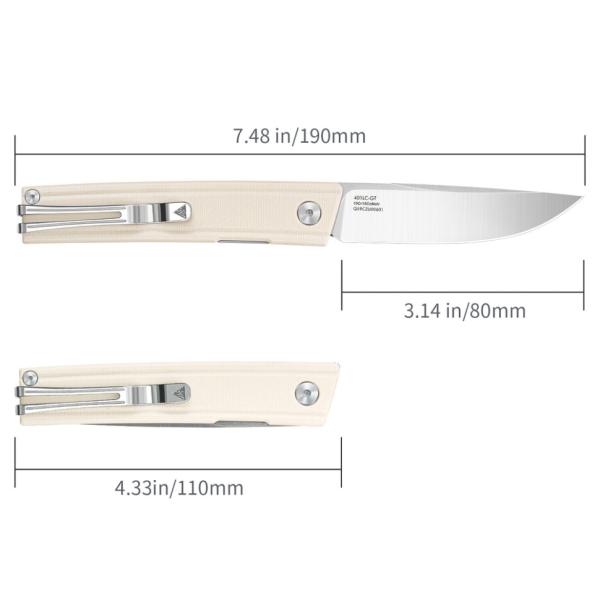Ніж складаний SRM Gent 401LC-GT, білий - фото №12