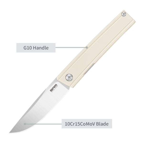 Ніж складаний SRM Gent 401LC-GT, білий - фото №15