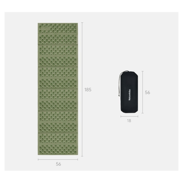 Килимок складний IXPE Naturehike CNK2550WS030, алюмінієва плівка, 18 мм, оливковий-зелений - фото №4