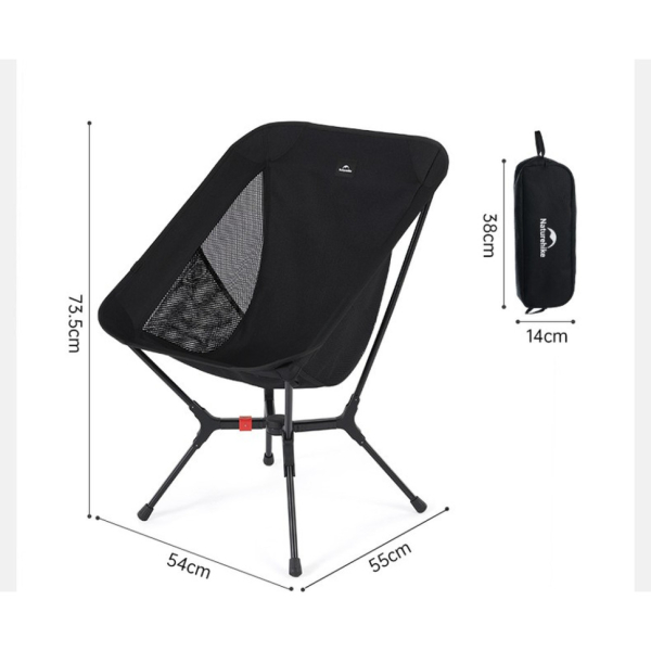 Стілець складаний ультралегкий Naturehike CNK2550JJ013 Yamami YL01, розмір М, алюміній, оливковий - фото №12