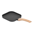 Сковорода гриль квадратна 18×18 см рифлена з гранітним покриттям сіра HP39568C - фото №2