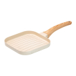 Сковорода гриль квадратна 18×18 см рифлена з гранітним покриттям бежева HP39568W - фото №1