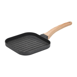 Сковорода гриль квадратна 18×18 см рифлена з гранітним покриттям сіра HP39568C