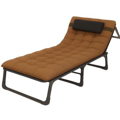 Розкладне ліжко (розкладачка) з матрацом і подушкою LEOBRO Brown (LB-FB-A1-BRN) - фото