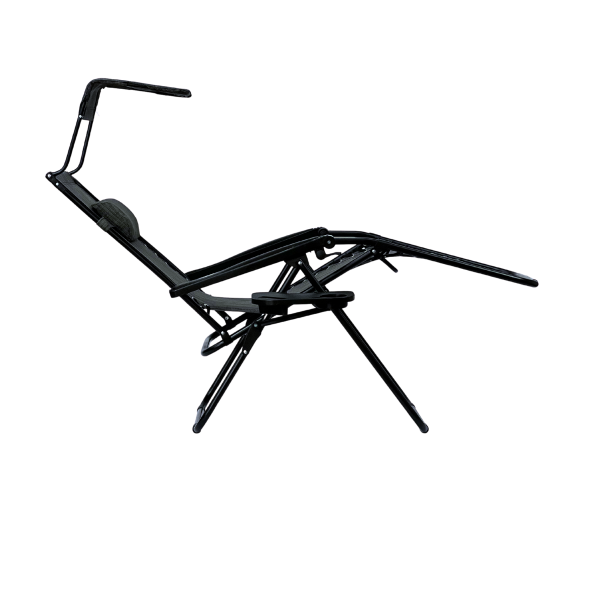 Розкладне крісло шезлонг із козирком LEOBRO Zero Gravity Dark Grey (LB-ZGC-H1-DGR) - фото №3