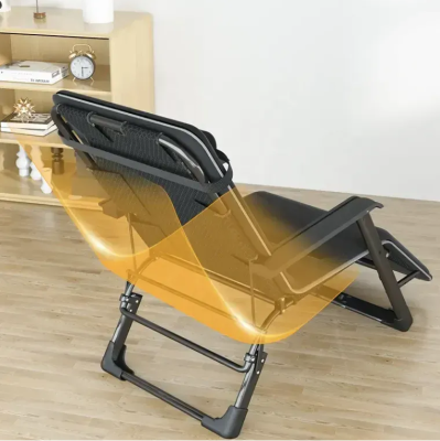 Розкладне крісло ліжко з подушкою LEOBRO Темно-сіре (LB-FCB-G2-BLK) - фото